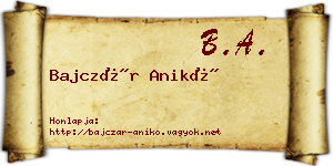 Bajczár Anikó névjegykártya